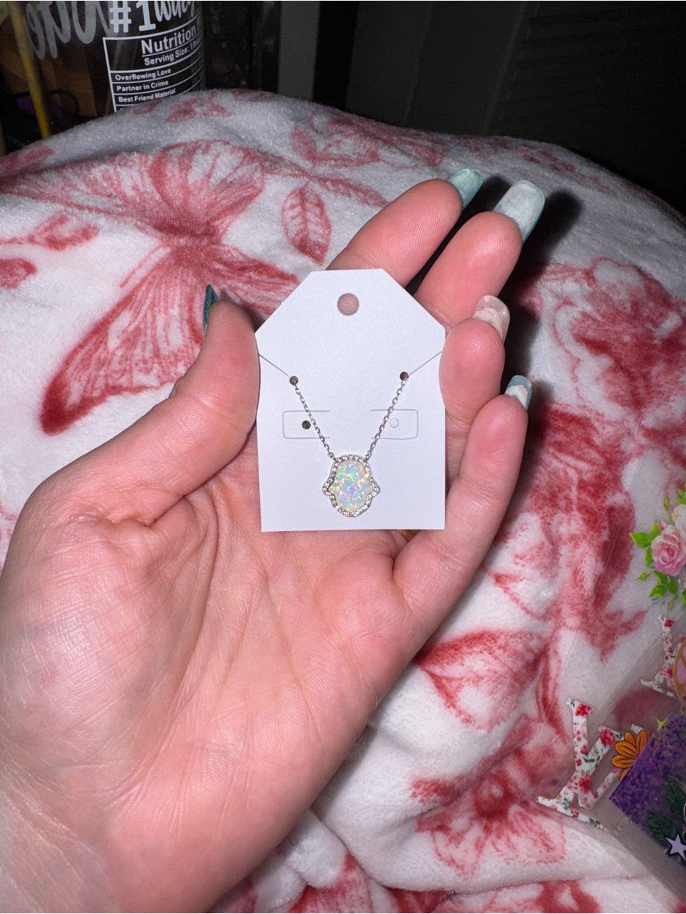 JTJ Iridescent Opal-Effect Pendant Necklace